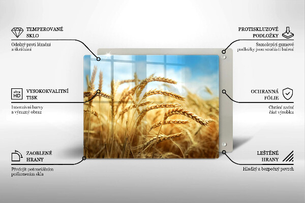 Üveg vágódeszka Kalász gabonafélék a területen