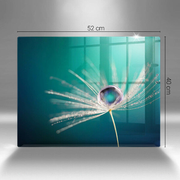 Üveg vágódeszka Harmat a pitypangon