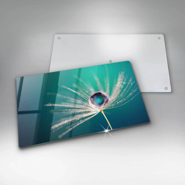 Üveg vágódeszka Harmat a pitypangon