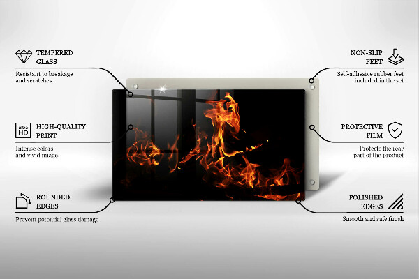 Üveg vágódeszka Gyújts egy élő lángot