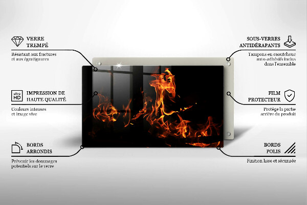 Üveg vágódeszka Gyújts egy élő lángot