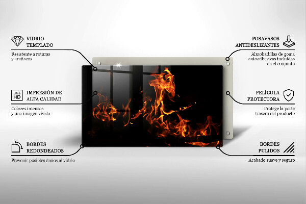 Üveg vágódeszka Gyújts egy élő lángot