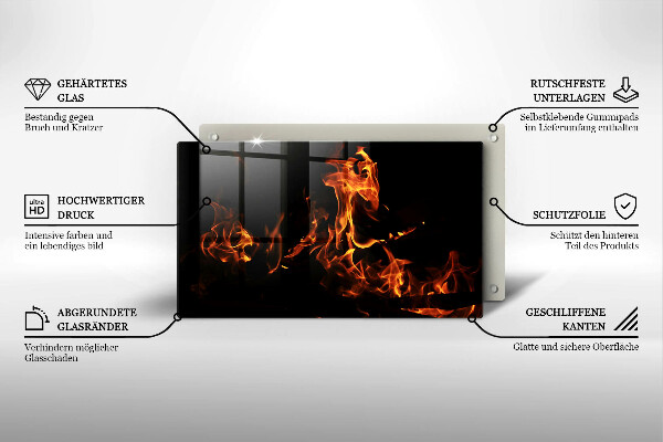Üveg vágódeszka Gyújts egy élő lángot