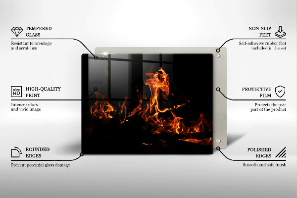 Üveg vágódeszka Gyújts egy élő lángot