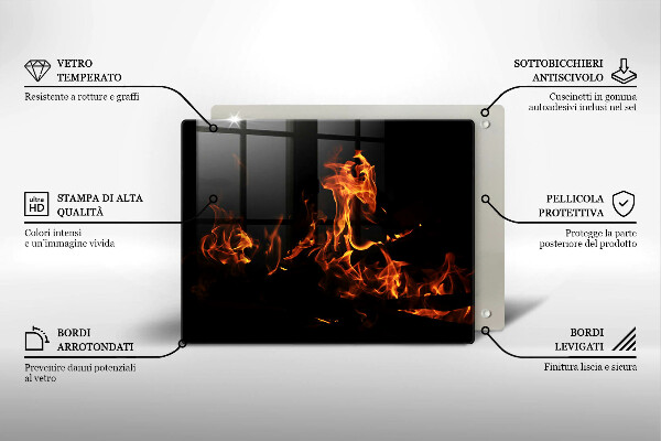Üveg vágódeszka Gyújts egy élő lángot