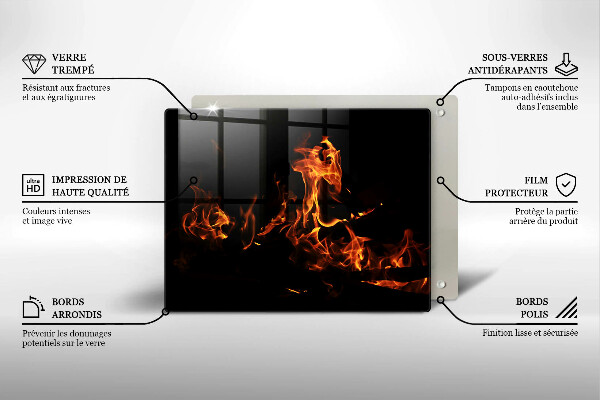 Üveg vágódeszka Gyújts egy élő lángot