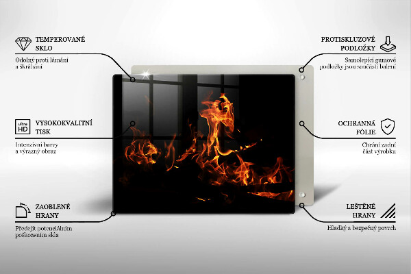 Üveg vágódeszka Gyújts egy élő lángot