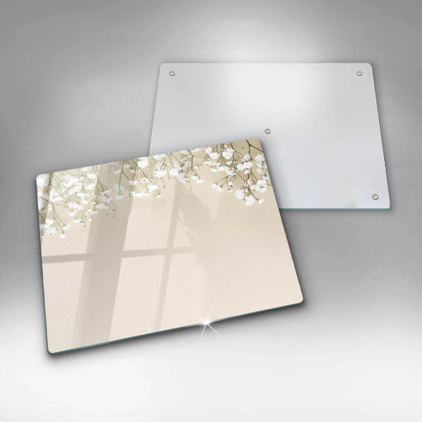 Üveg vágódeszka Gipsz boho virágok