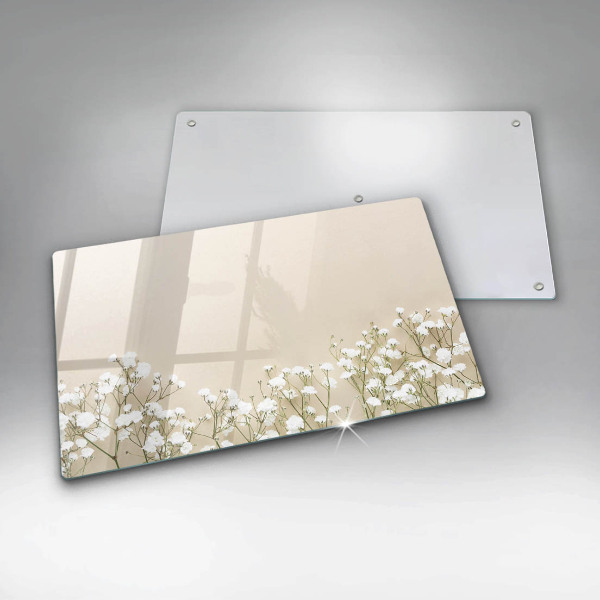 Üveg vágódeszka Gipsz boho virágok