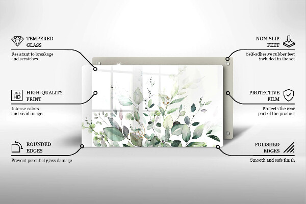 Üveg vágódeszka Akvarell növények