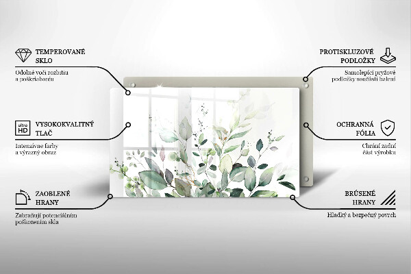 Üveg vágódeszka Akvarell növények