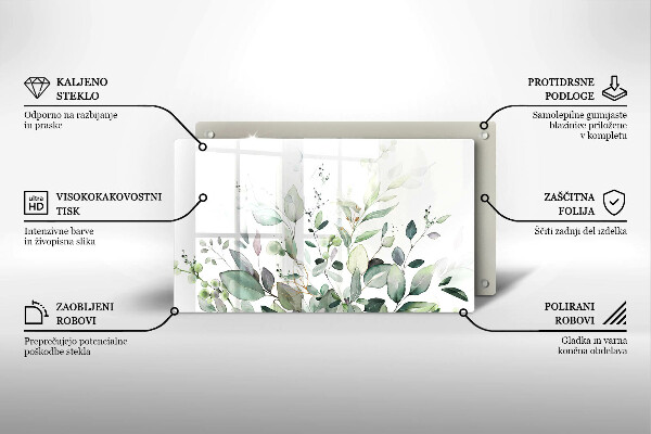 Üveg vágódeszka Akvarell növények