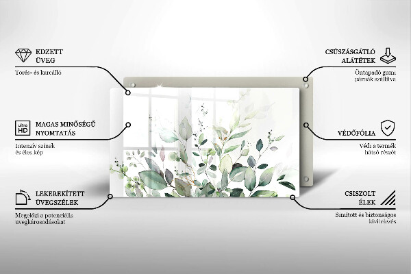 Üveg vágódeszka Akvarell növények