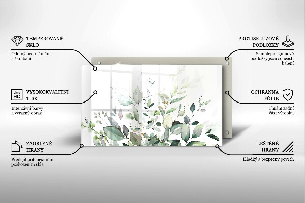 Üveg vágódeszka Akvarell növények