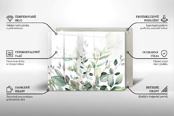 Üveg vágódeszka Akvarell növények