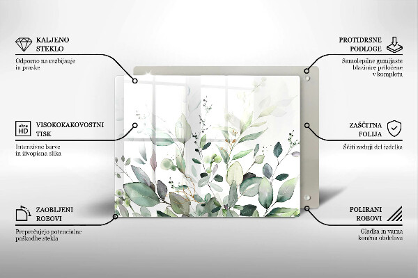 Üveg vágódeszka Akvarell növények