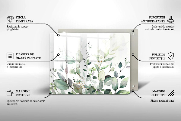 Üveg vágódeszka Akvarell növények