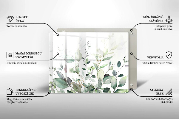 Üveg vágódeszka Akvarell növények