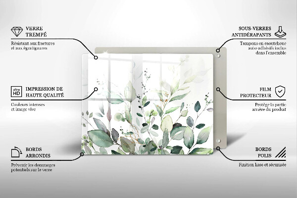 Üveg vágódeszka Akvarell növények