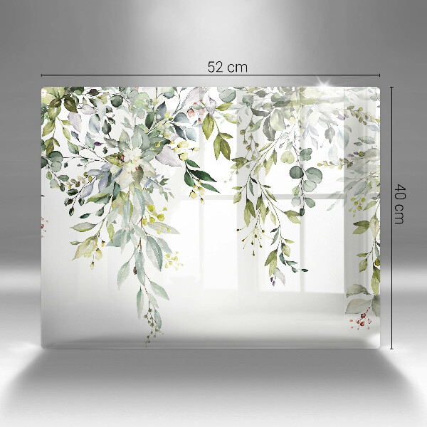 Üveg vágódeszka Dekoratív levelek és virágok