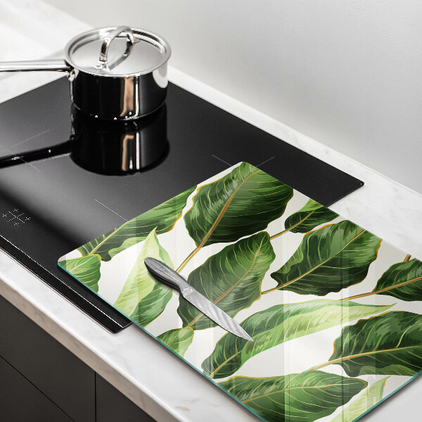 Üveg vágódeszka Banán levelek