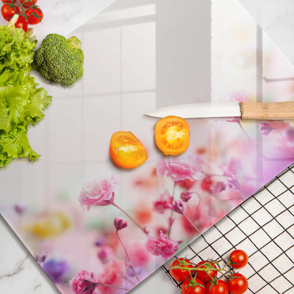 Üveg vágódeszka Virágos rét