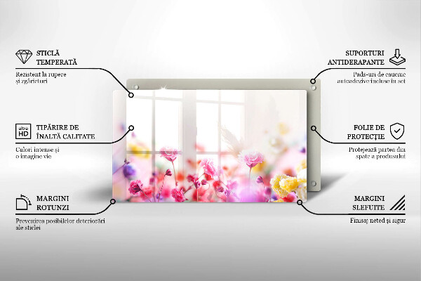 Üveg vágódeszka Virágos rét