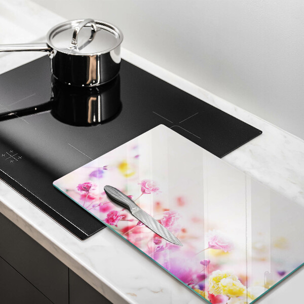 Üveg vágódeszka Virágos rét