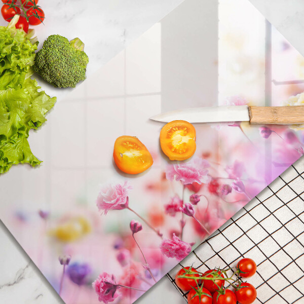 Üveg vágódeszka Virágos rét