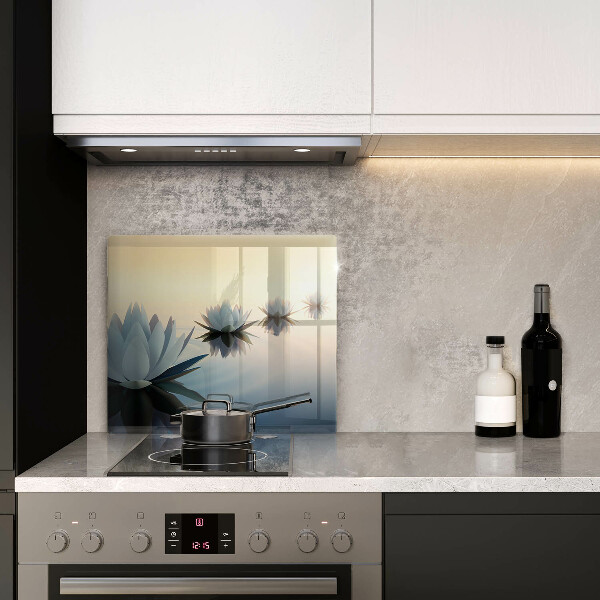 Üveg vágódeszka Liliom virágok a vízen