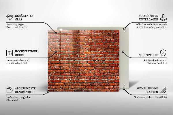 Üveg vágódeszka Téglafal fala