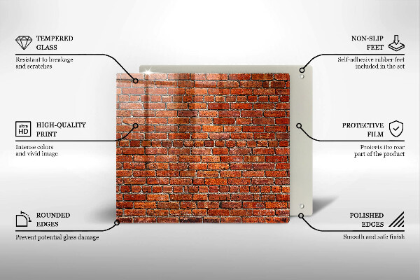 Üveg vágódeszka Téglafal fala