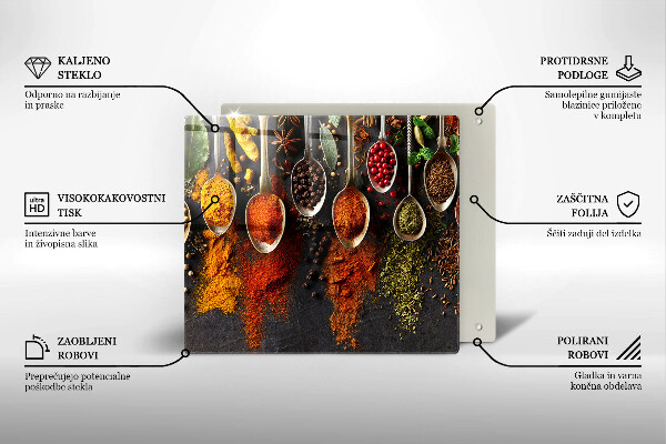 Üveg vágódeszka Fűszeres kanalak