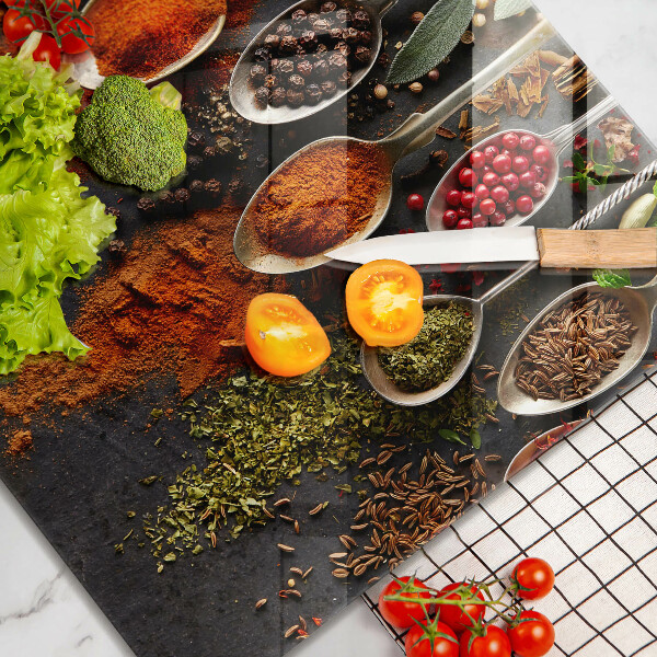 Üveg vágódeszka Fűszeres kanalak