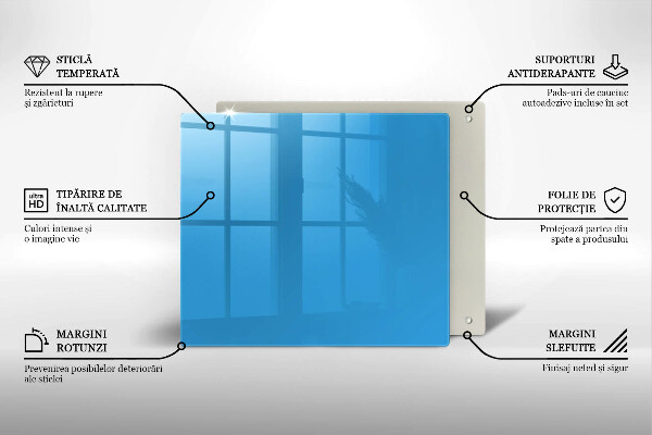Üveg vágódeszka Kék szín