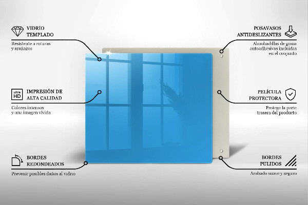 Üveg vágódeszka Kék szín