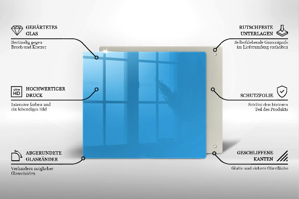 Üveg vágódeszka Kék szín