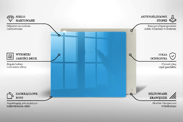 Üveg vágódeszka Kék szín