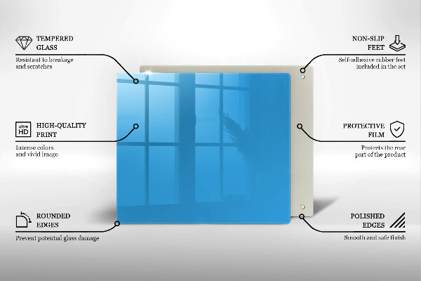 Üveg vágódeszka Kék szín