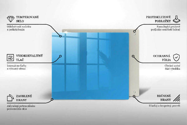 Üveg vágódeszka Kék szín