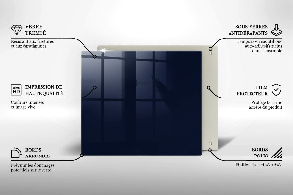 Üveg vágódeszka sötétkék