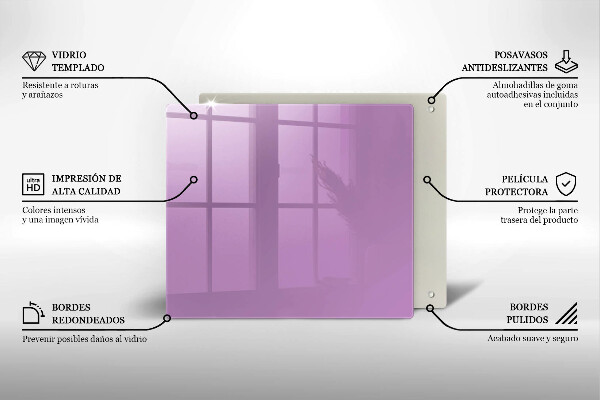 Üveg vágódeszka Lila színű