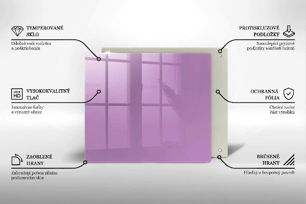 Üveg vágódeszka Lila színű