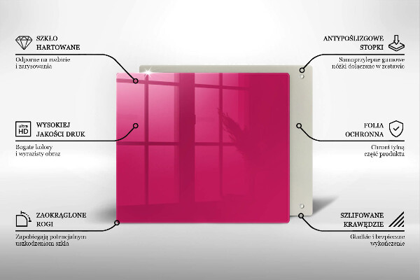 Üveg vágódeszka Rózsaszín szín