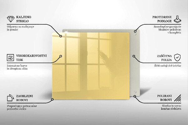 Üveg vágódeszka Sárga