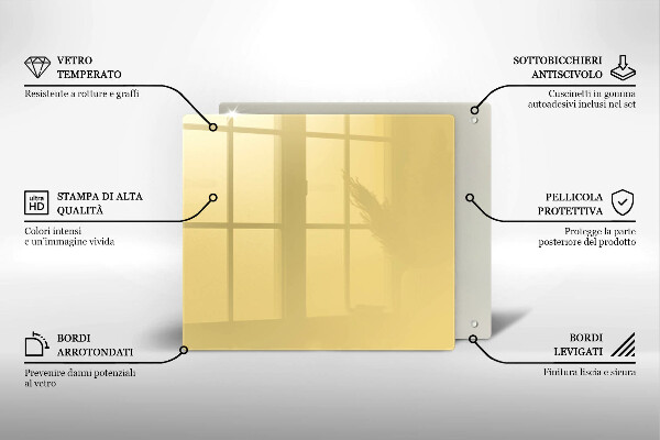 Üveg vágódeszka Sárga