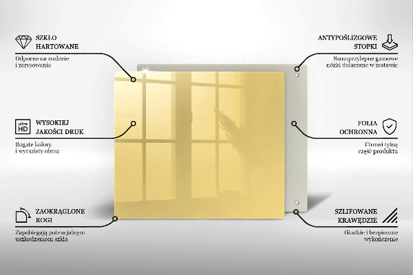 Üveg vágódeszka Sárga