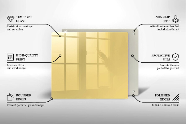 Üveg vágódeszka Sárga