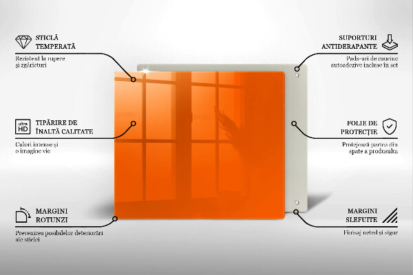 Üveg vágódeszka narancsszín