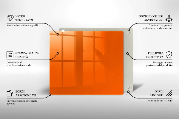 Üveg vágódeszka narancsszín